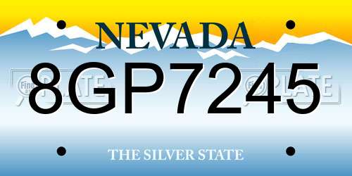 8GP7245 Nevada License Plate