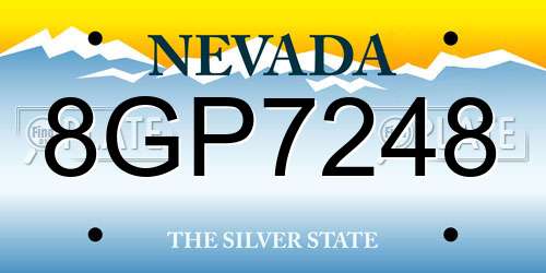 8GP7248 Nevada License Plate