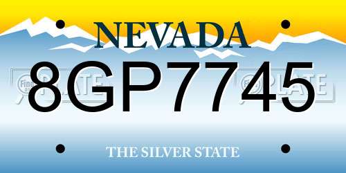 8GP7745 Nevada License Plate