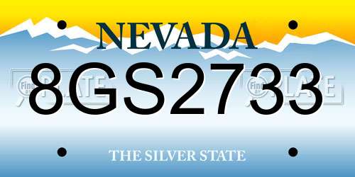8GS2733 Nevada License Plate
