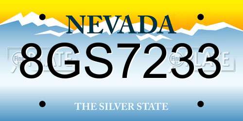 8GS7233 Nevada License Plate