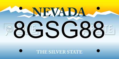 8GSG88 Nevada License Plate