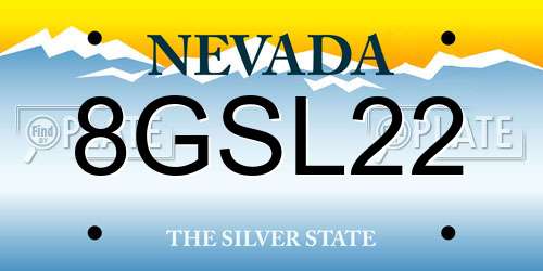 8GSL22 Nevada License Plate