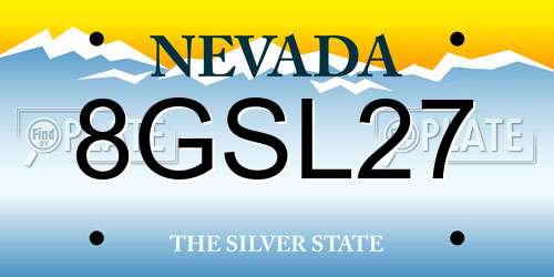 8GSL27 Nevada License Plate