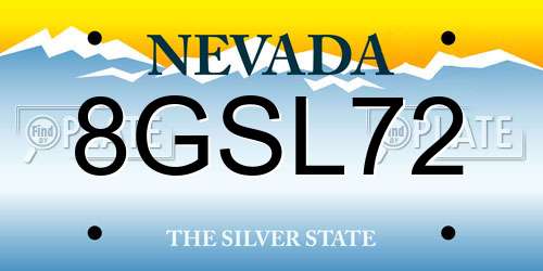 8GSL72 Nevada License Plate