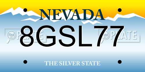 8GSL77 Nevada License Plate
