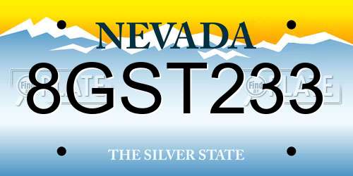 8GST233 Nevada License Plate