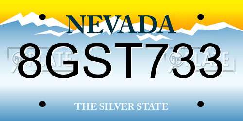 8GST733 Nevada License Plate