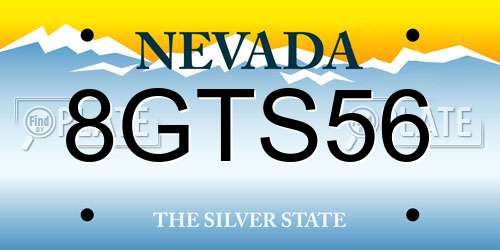 8GTS56 Nevada License Plate