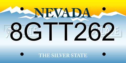 8GTT262 Nevada License Plate