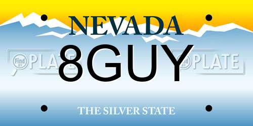 8GUY Nevada License Plate