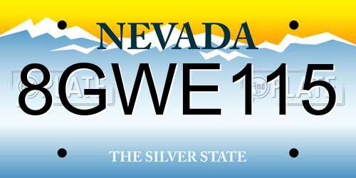 8GWE115 Nevada License Plate