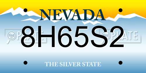 8H65S2 Nevada License Plate
