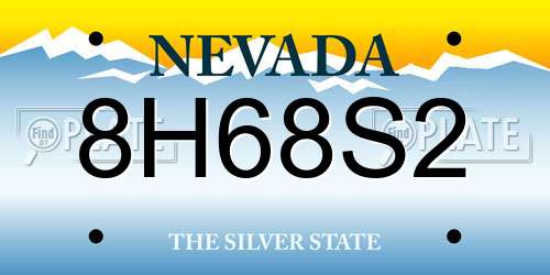 8H68S2 Nevada License Plate
