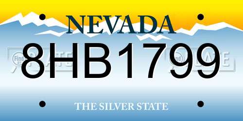 8HB1799 Nevada License Plate