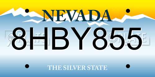 8HBY855 Nevada License Plate