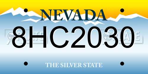 8HC2030 Nevada License Plate