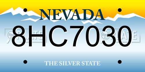 8HC7030 Nevada License Plate