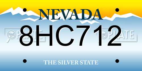8HC712 Nevada License Plate