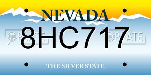 8HC717 Nevada License Plate