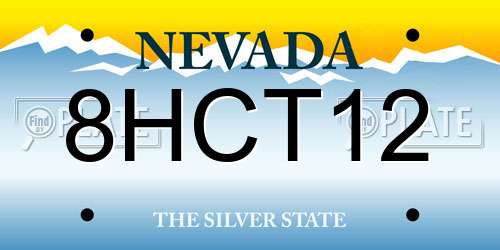 8HCT12 Nevada License Plate