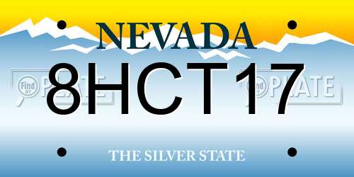 8HCT17 Nevada License Plate