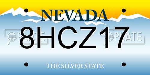 8HCZ17 Nevada License Plate