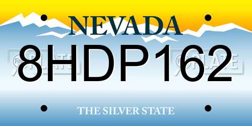 8HDP162 Nevada License Plate