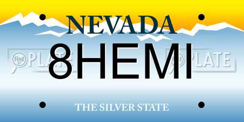 8HEMI Nevada License Plate