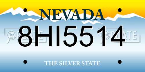 8HI5514 Nevada License Plate