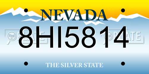 8HI5814 Nevada License Plate