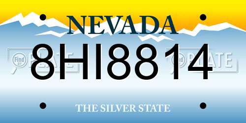 8HI8814 Nevada License Plate