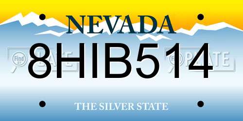 8HIB514 Nevada License Plate