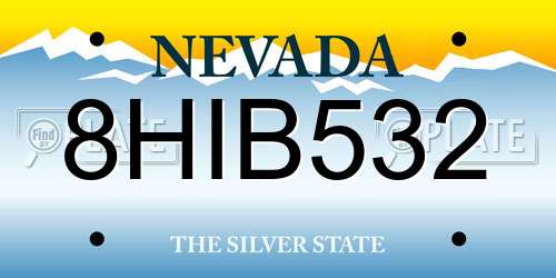 8HIB532 Nevada License Plate