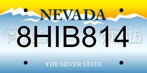 8HIB814 Nevada License Plate