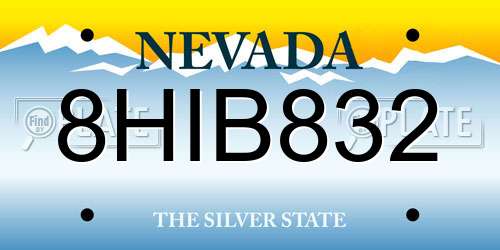 8HIB832 Nevada License Plate