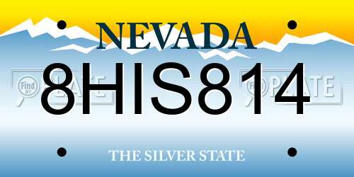 8HIS814 Nevada License Plate