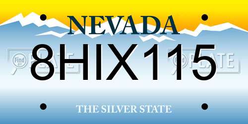 8HIX115 Nevada License Plate