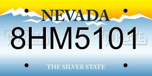 8HM5101 Nevada License Plate