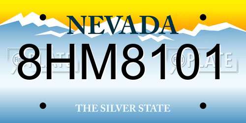 8HM8101 Nevada License Plate