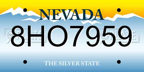 8HO7959 Nevada License Plate