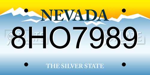 8HO7989 Nevada License Plate