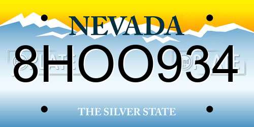 8HOO934 Nevada License Plate