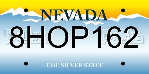 8HOP162 Nevada License Plate