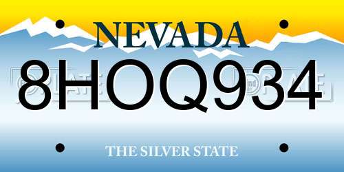 8HOQ934 Nevada License Plate
