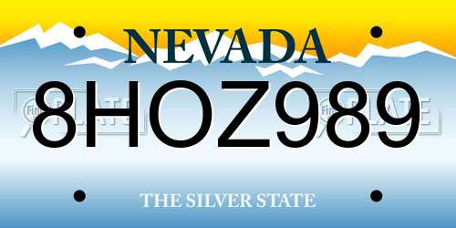 8HOZ989 Nevada License Plate