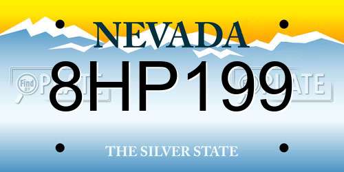 8HP199 Nevada License Plate