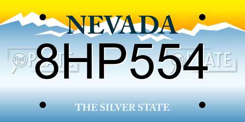 8HP554 Nevada License Plate