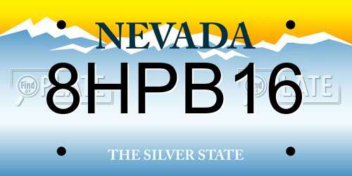 8HPB16 Nevada License Plate