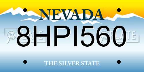 8HPI560 Nevada License Plate